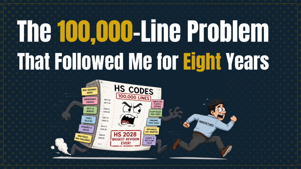 A 100,000-line backlog crisis haunted me for 8 years. See how TariffWolf built a bulk HS classification engine—20x faster, 100% accurate—ready for HS 2028.